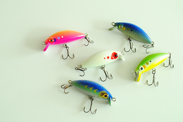 学生作品。3Dプリンタで作った、オリジナルルアー