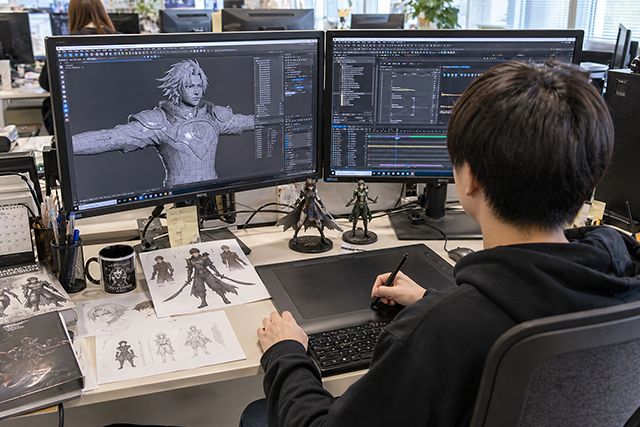 生成AIによる3DCGの制作作業デスクのイメージ