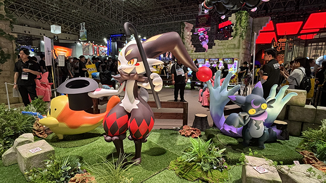 Palworldブースで展示されている、キャラクターたちの写真