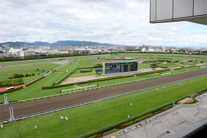 6階の特別室から見た競馬場